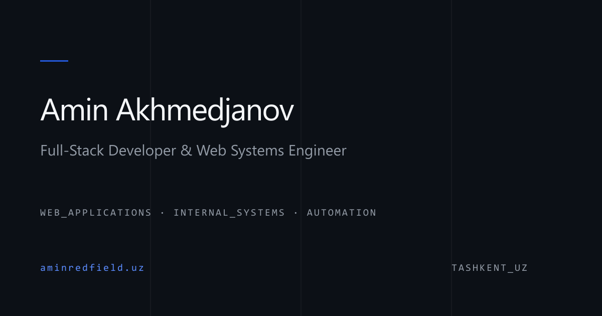 Amin Akhmedjanov — web application and business system development website icon